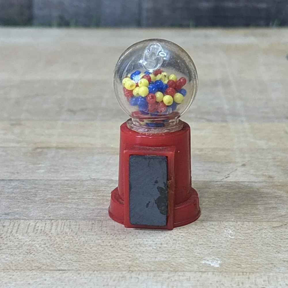 Vintage Mini Gumball Machine Magnet Kitschy Retro Kitchen Collectible